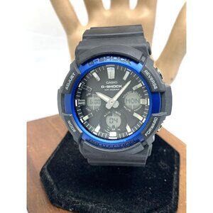 Casio Mens Watch G-Shock GAS100 Black Blue Resin Analog Digital Tough Solar 5445